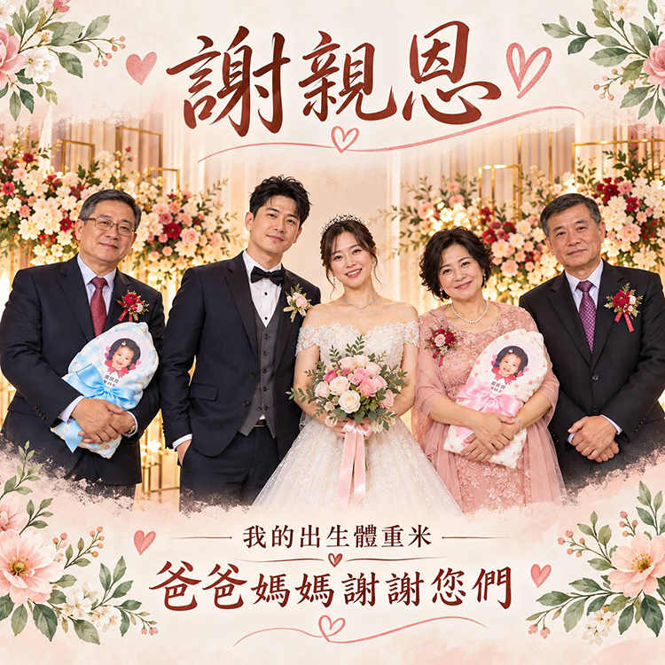 謝親恩體重米,婚禮小物,感謝父母