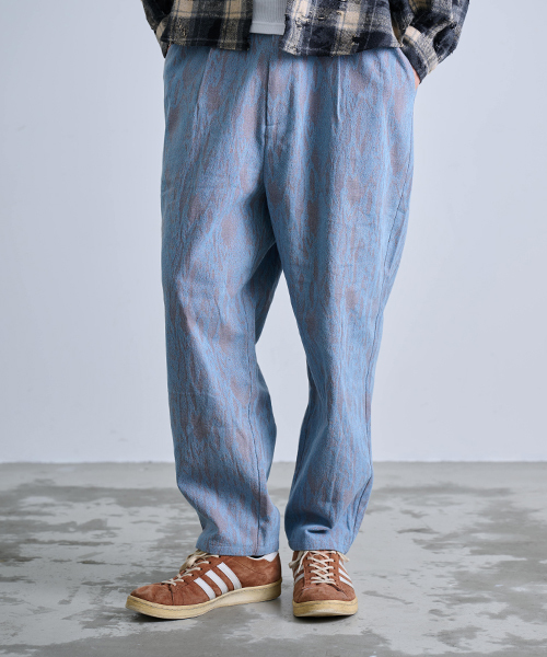 Revo.Tokyo |Faded Jacquard Loose Tapered Pants