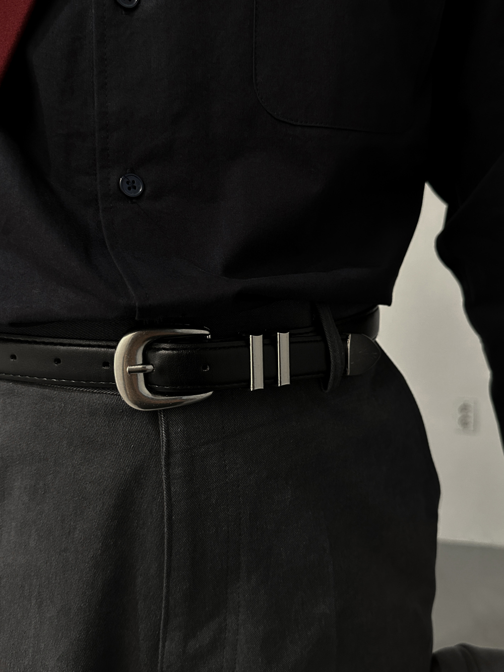 Western Double Loop Metal Tip Belt