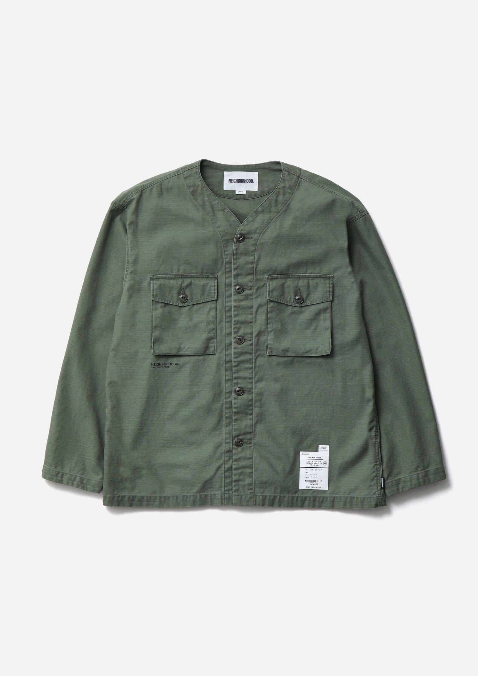 『代購商品』2026AW NEIGHBORHOOD NBHD NO COLLAR UTILITY SHIRT LS 襯衫 262AQNH-SHM06