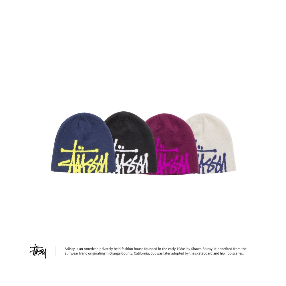 Stussy Brushed Out Basic Skullcap 刷毛Logo毛帽