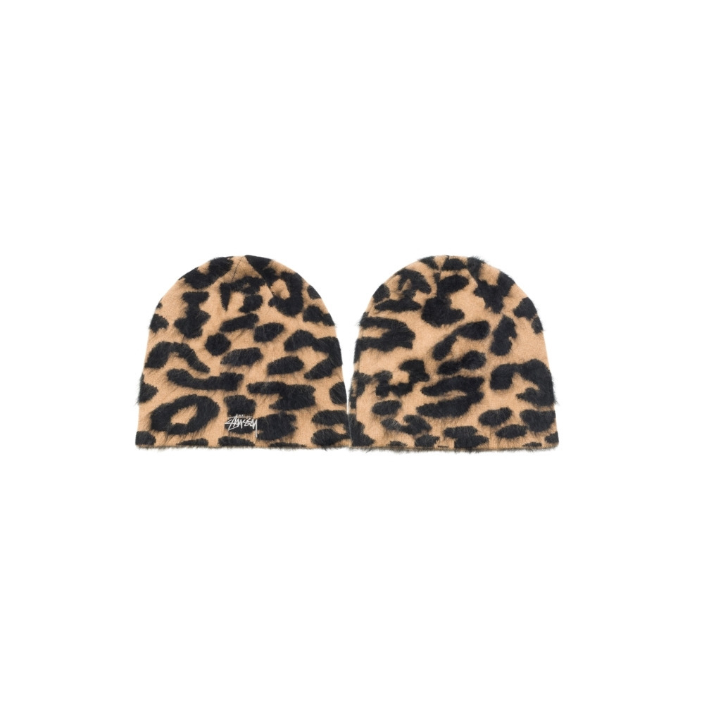 Stussy Cashmere Leopard Skullcap 喀什米爾豹紋毛帽