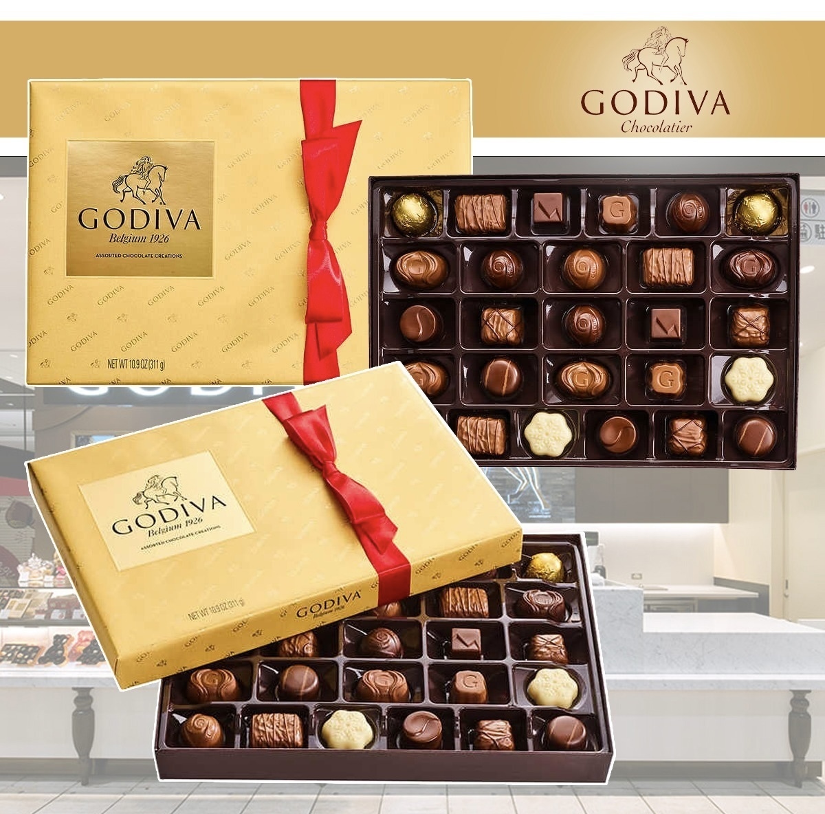 Godiva 金裝皇牌雜錦朱古力禮盒(27粒裝)《約12月中旬到貨》