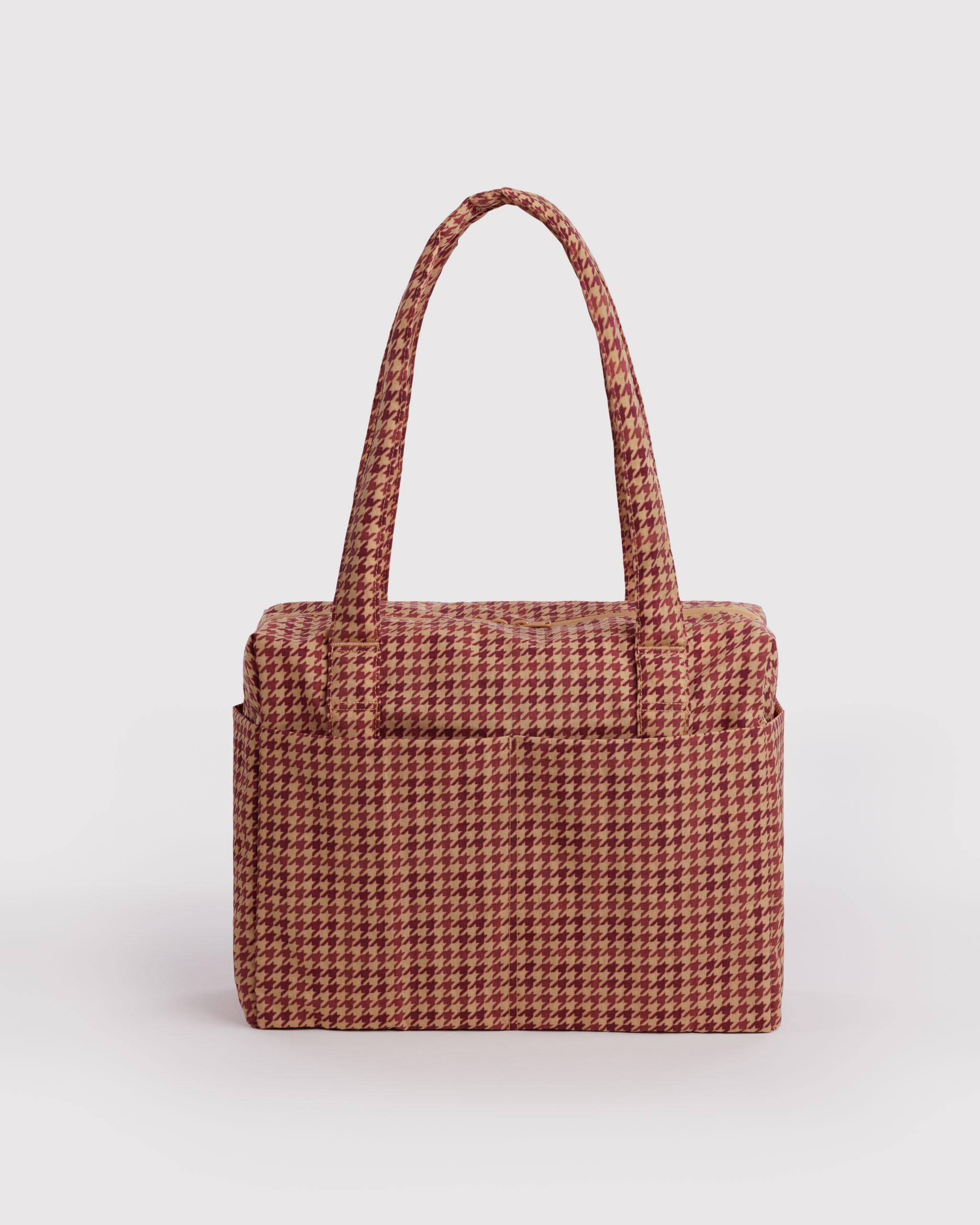 Small Cloud Carry-On - Tan Houndstooth｜BAGGU