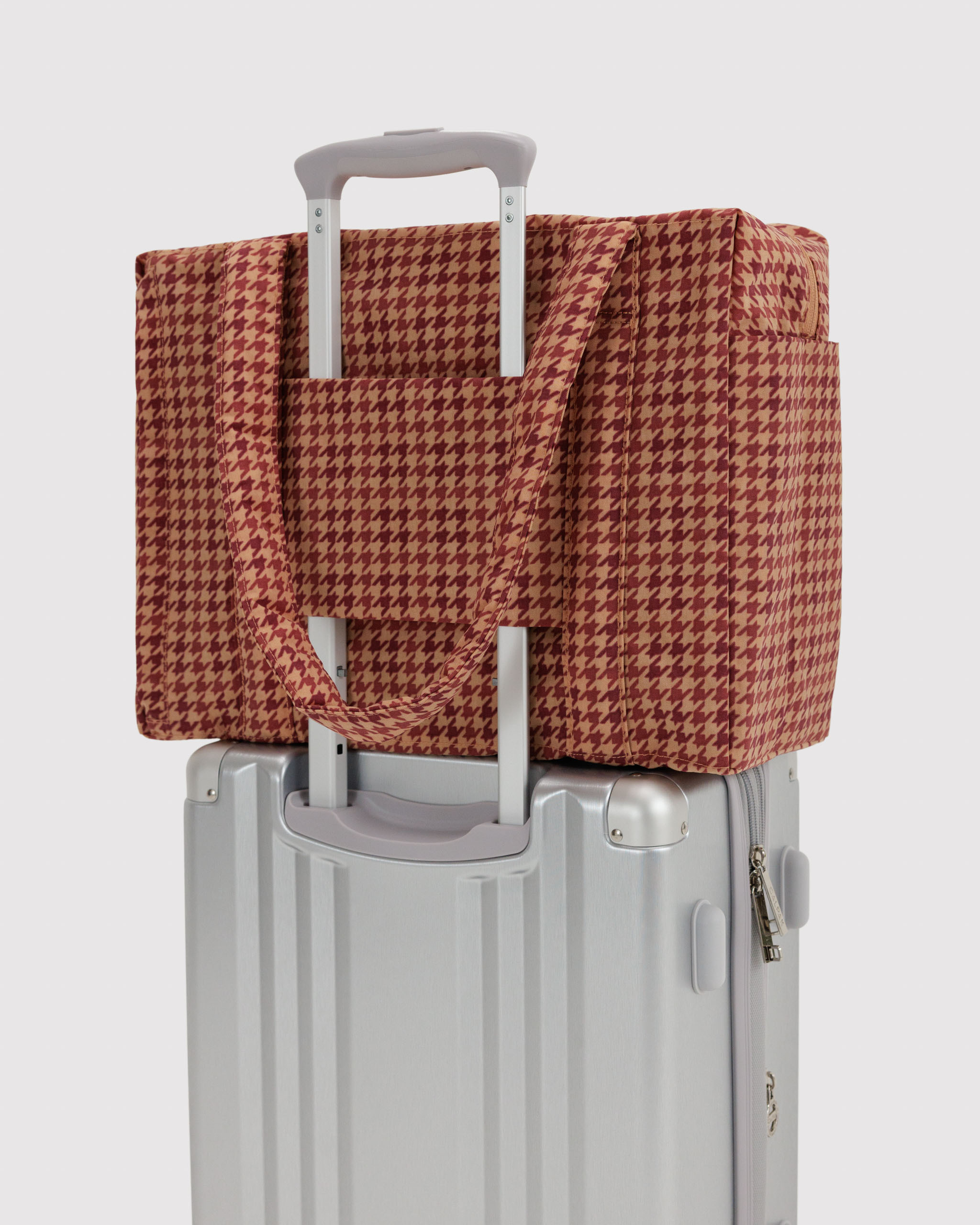 Small Cloud Carry-On - Tan Houndstooth｜BAGGU