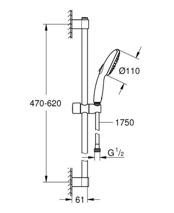 GROHE Tempesta 110 27644003 3速花灑套裝