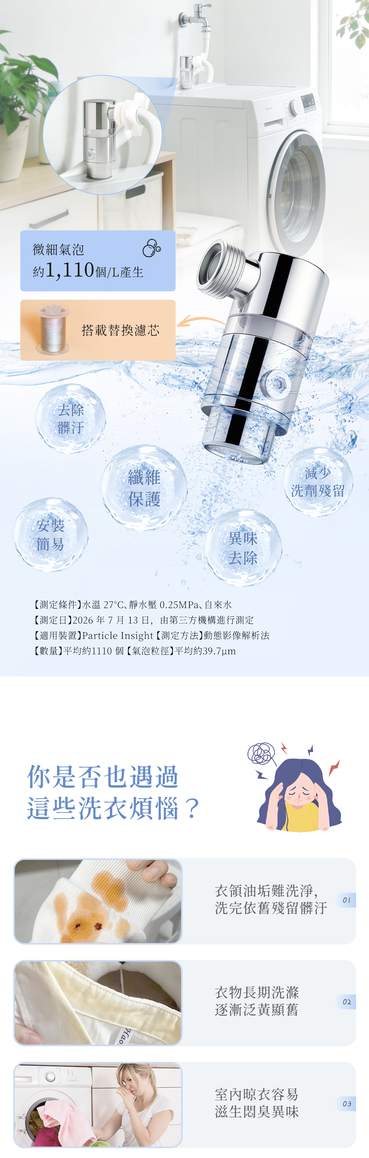 微氣泡,氣泡,洗衣機,超細微氣泡,finebubble,bubble,日本衛浴,精品衛浴,微氣泡協會,fbia,蓮蓬頭,軟管,花灑,淋浴,沐浴,換個角度有限公司,禮品,送禮,livella