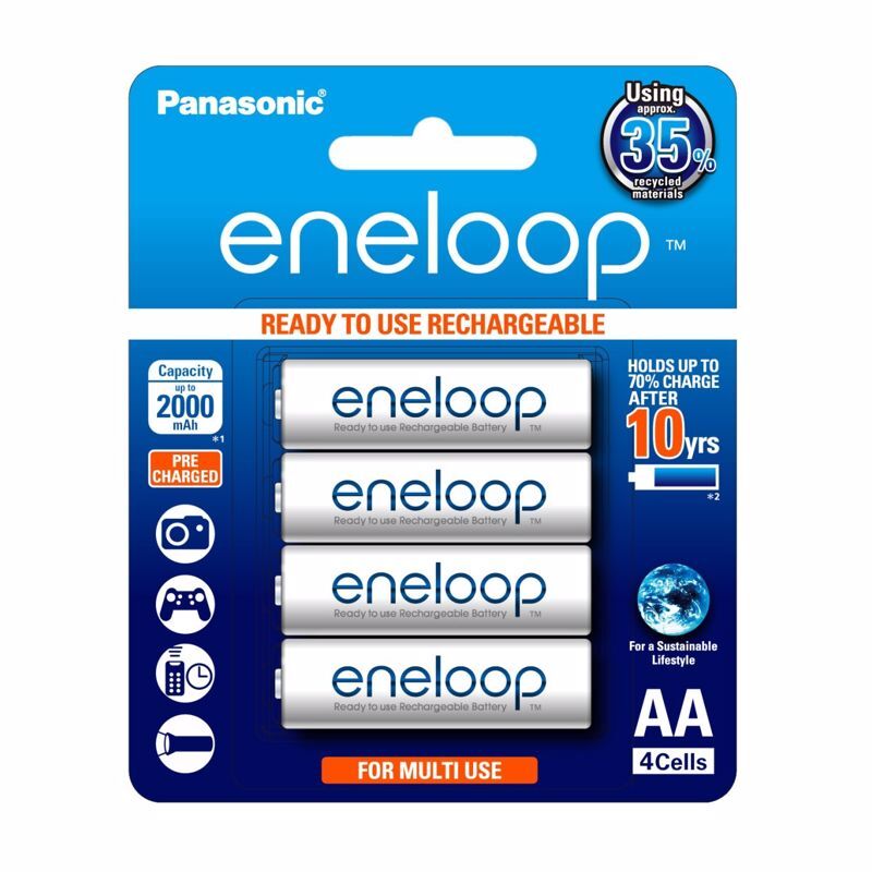 Panasonic 樂聲 eneloop 充電池 2,000 mAh BK-3MCCE/4BT (AA)