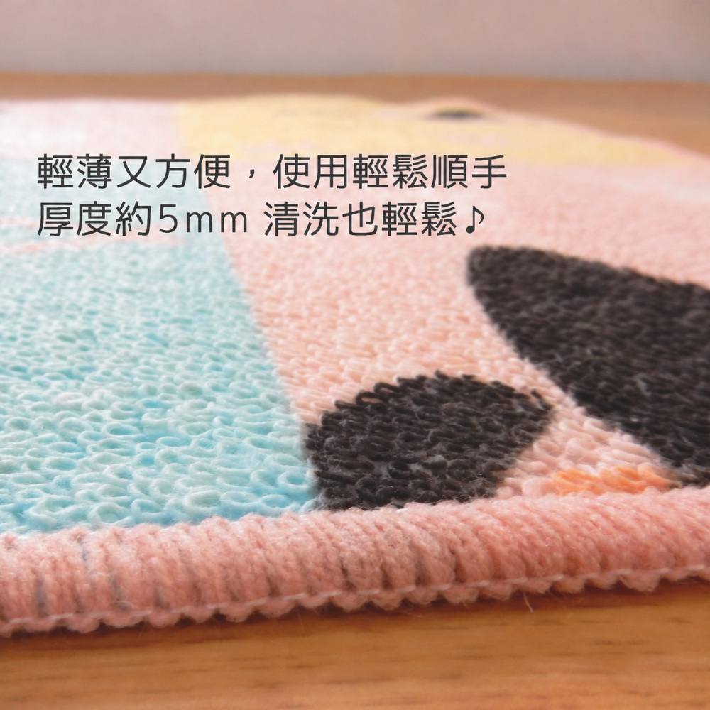 《尾崎》日本製薄款棉混紡防滑廚房長條地墊 LOOK躲貓貓 45×180cm(5mm)