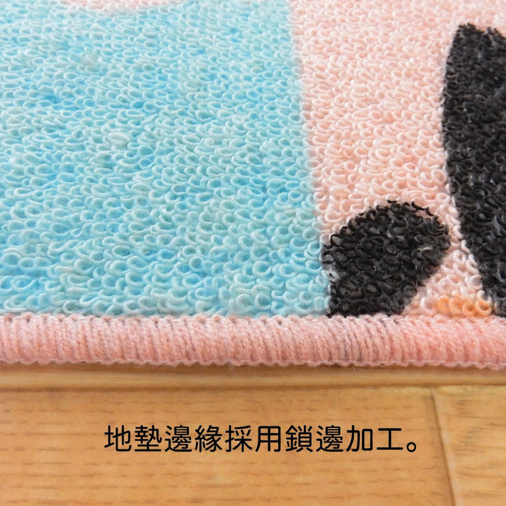 《尾崎》日本製薄款棉混紡防滑廚房長條地墊 LOOK躲貓貓 45×180cm(5mm)