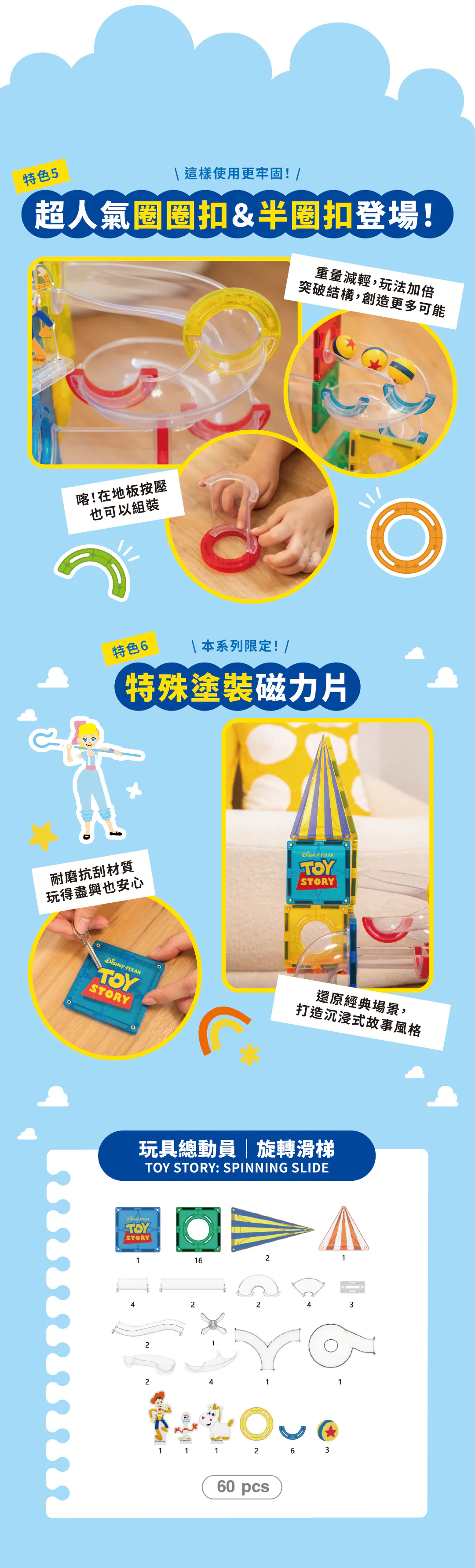 MNTL 玩具總動員旋轉滑梯磁力片