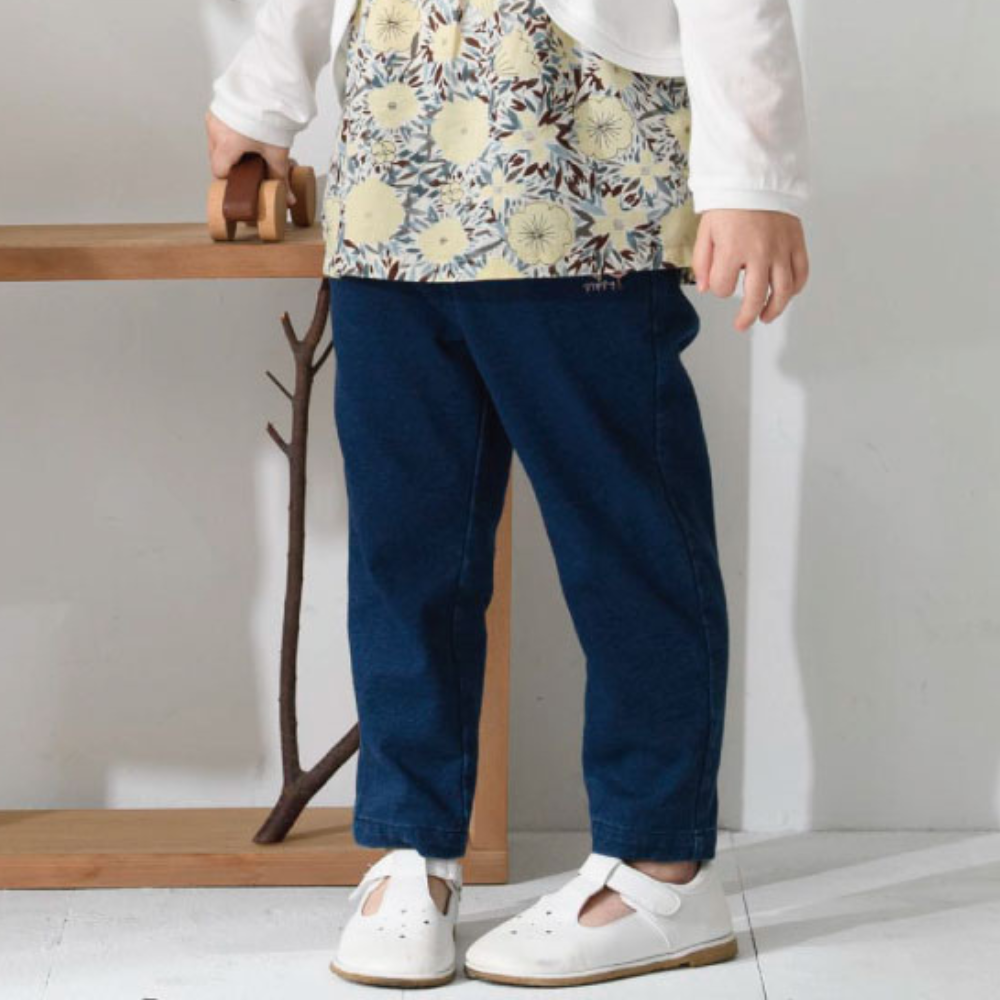 PIPPY 冰淇淋刺繡針織長褲 藍