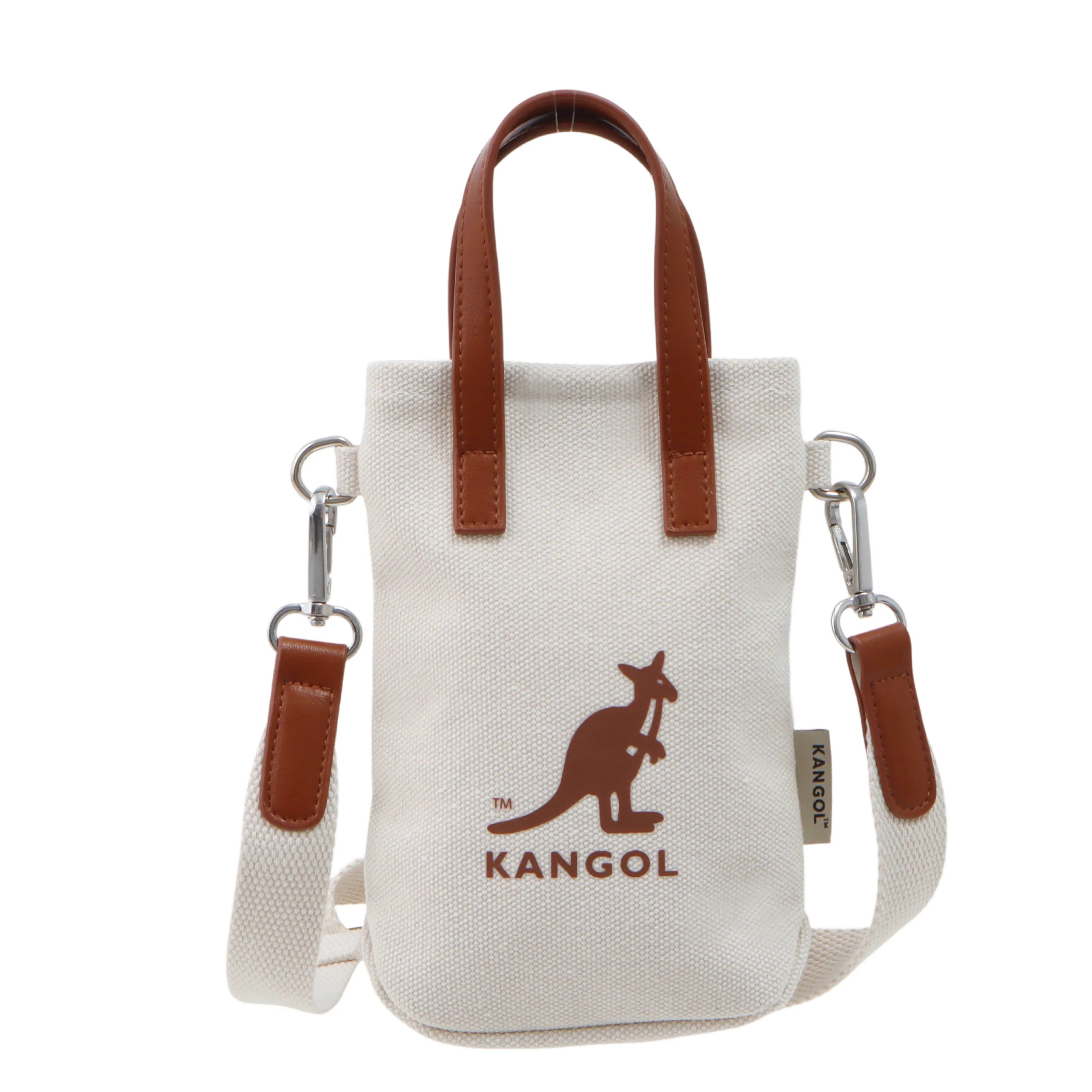 【KANGOL】帆布皮革小側包｜輕巧收納 質感百搭｜2色-65251708