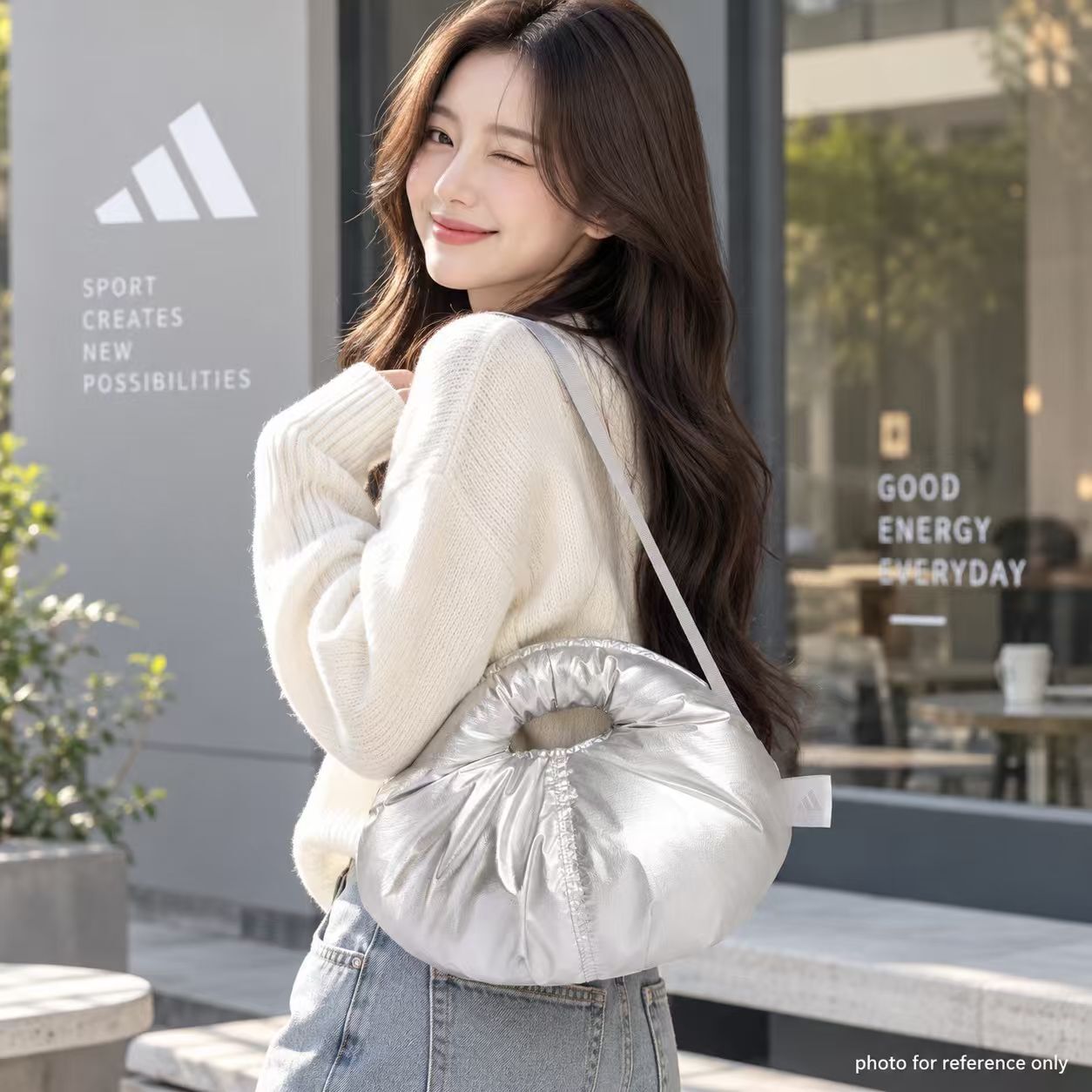 【預購】ADIDAS  N101501 單肩包 (銀色)