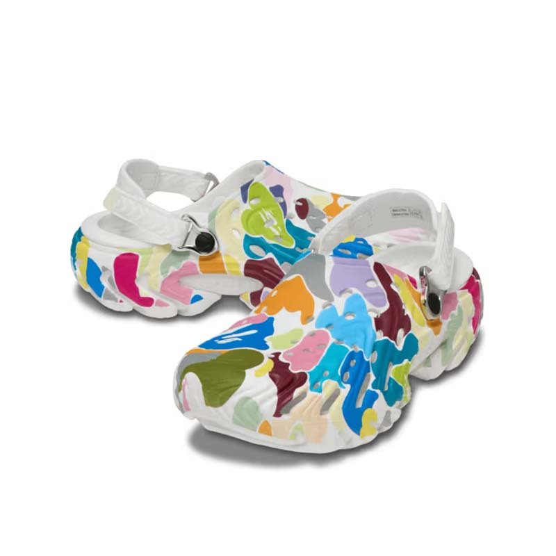 BAPE X CROCS ECHO 2 CLOG 糖果迷彩 洞洞鞋 拖鞋 白色 212493-1BP [台灣現貨]