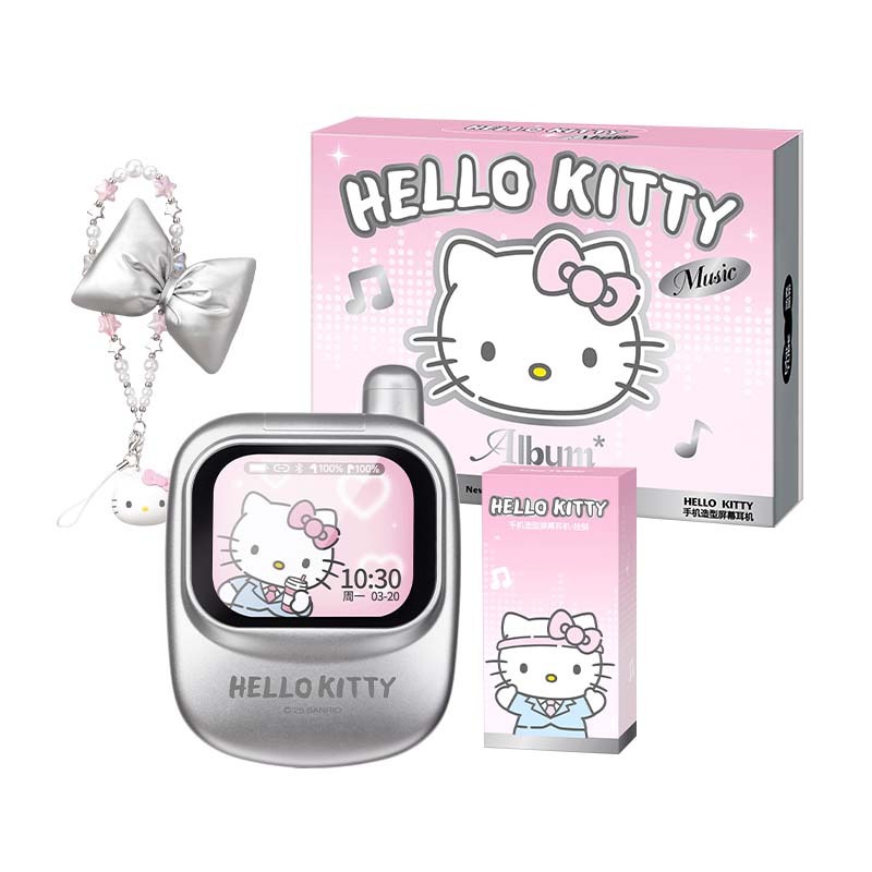 HELLO KITTY 手機造型帶屏幕 藍芽耳機 6970885698750 [台灣現貨]