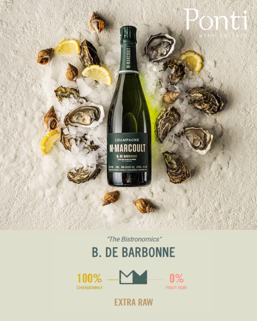 Bottle: Champagne Marcoult B de Barbonne Blanc de Blancs Extra Brut 