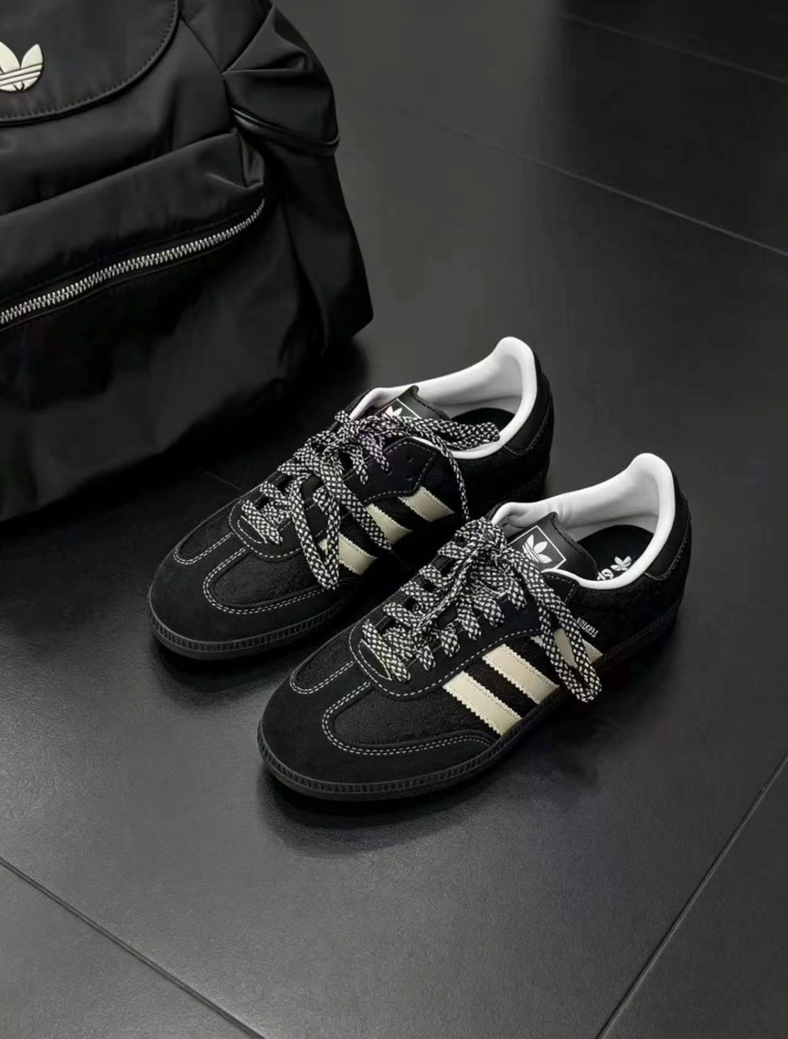 【OWN】ADIDAS ORIGINALS W SAMBA OG 黑色蕾絲 德訓鞋 休閒 平底 奶油 復古黑色 女鞋