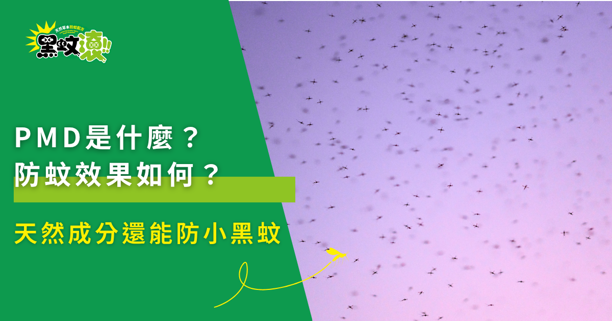 大量蚊蟲飛舞的特寫畫面，象徵天然防蚊成分 PMD、驅蚊效果與防治小黑蚊等健康議題。