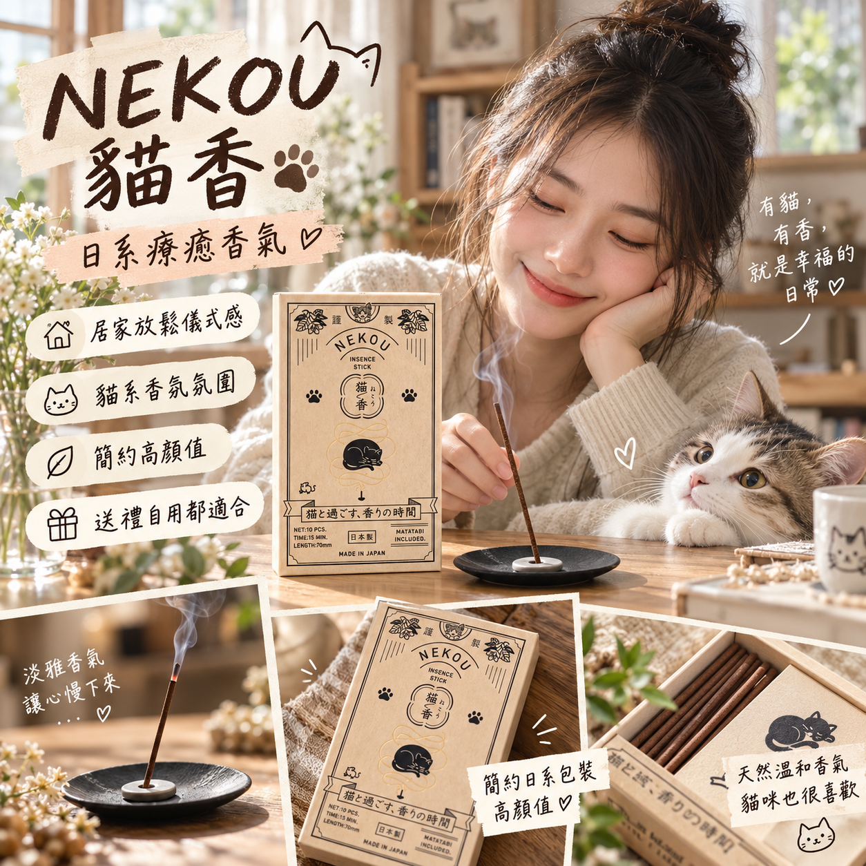 【預購】JM101507 NEKOU 貓香 (10支裝)