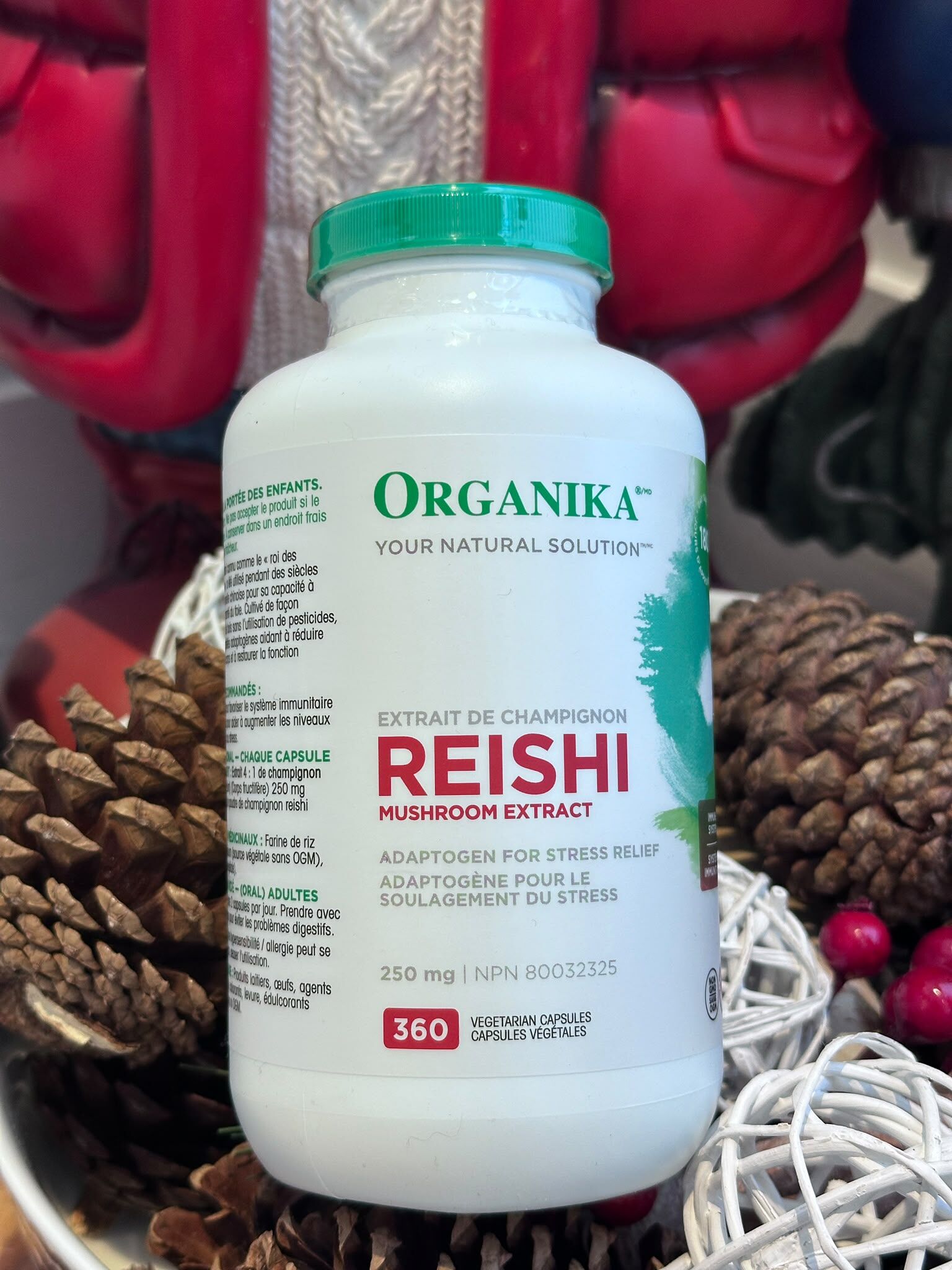 WT18 Organika 靈芝精華 Reishi Mushroom 250mg 360粒  **到期日: 約 2029/09 (特價貨品購買至10月19日晚上11:59)