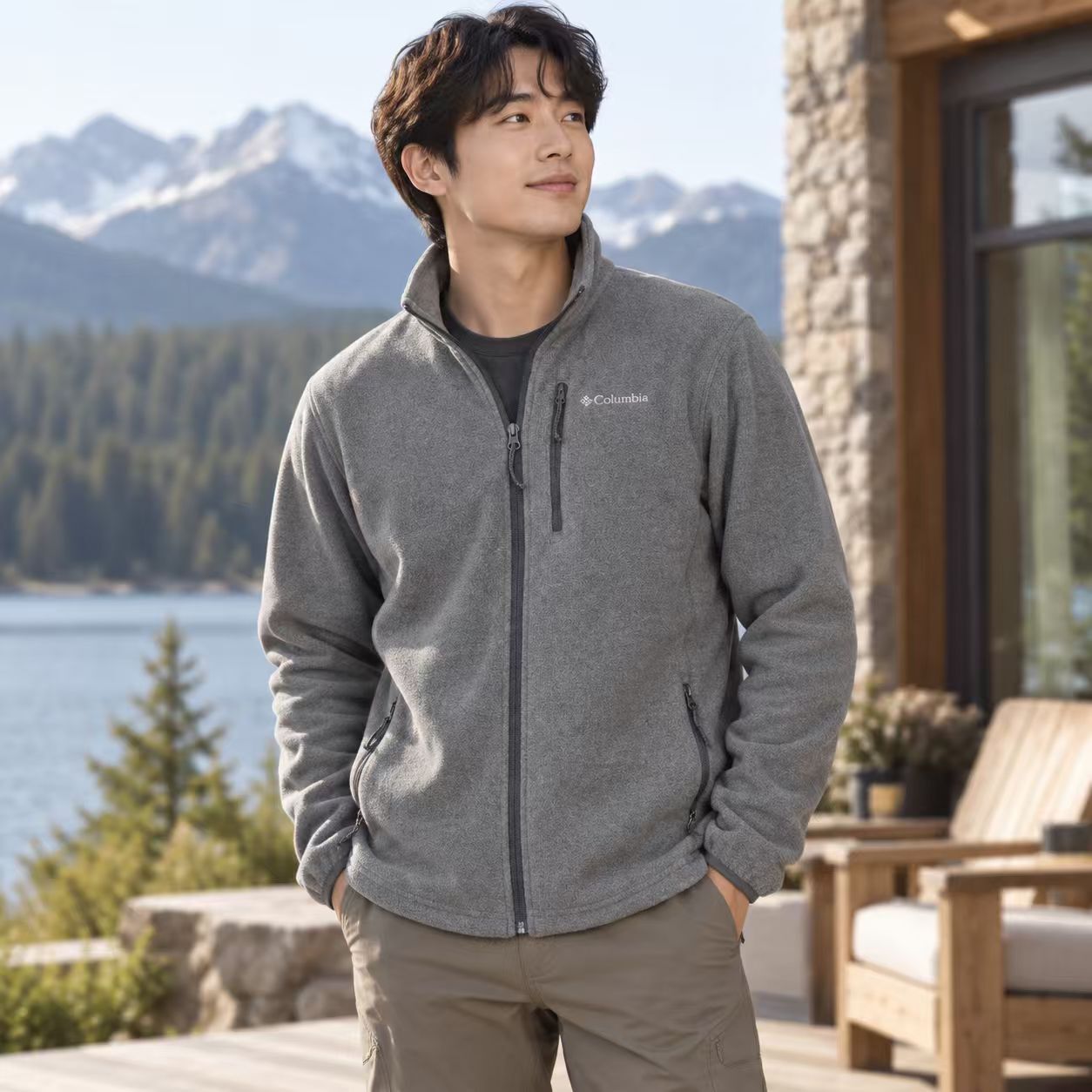 【預購】Columbia N101508 男裝立領拉鏈外套