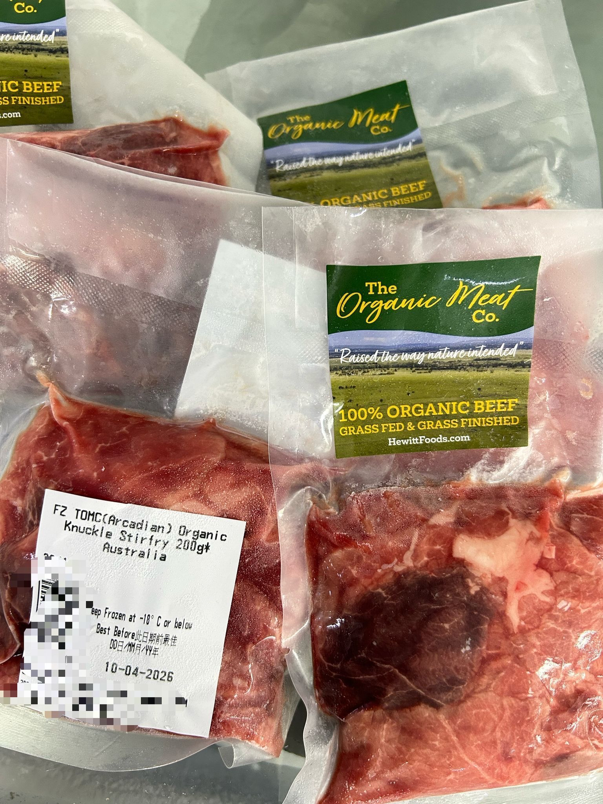 The Organic Meat Co. - TOMC Grass fed Organic Beef Knuckle 200g (Frozen -18°C)
