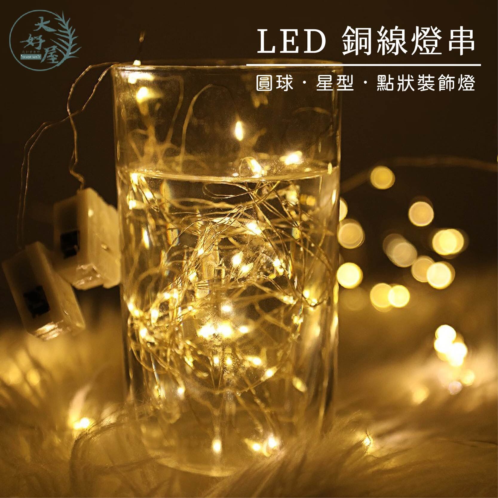 LED銅線燈鈕扣電池盒燈串