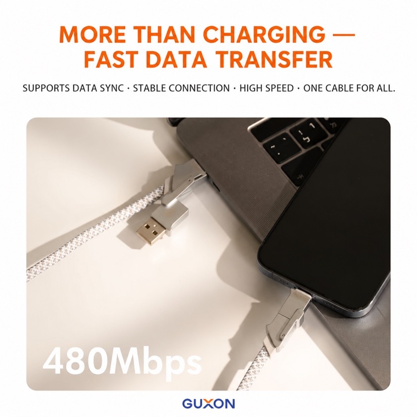 480Mbps fast data transfer with stable connection between phone and laptop