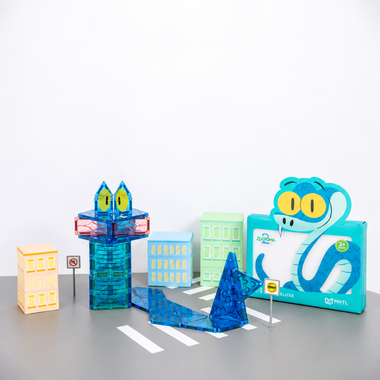 MNTL 角色主題磁力片 動物方城市 蛇蛇蓋瑞 迪士尼授權 (48pcs)