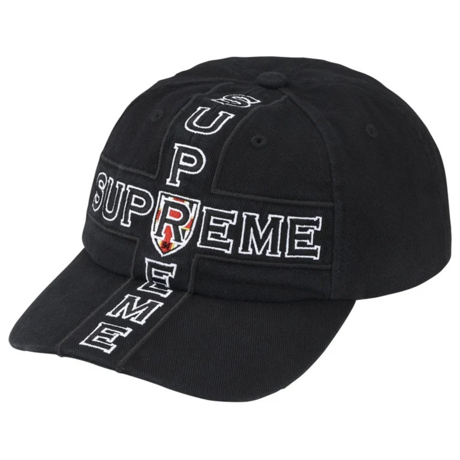 -(B06)-SUPREME CROSS 6-PANEL 十字 LOGO 六分割帽 黑色/淺藍 /紫色/橄欖綠-FW26H63
