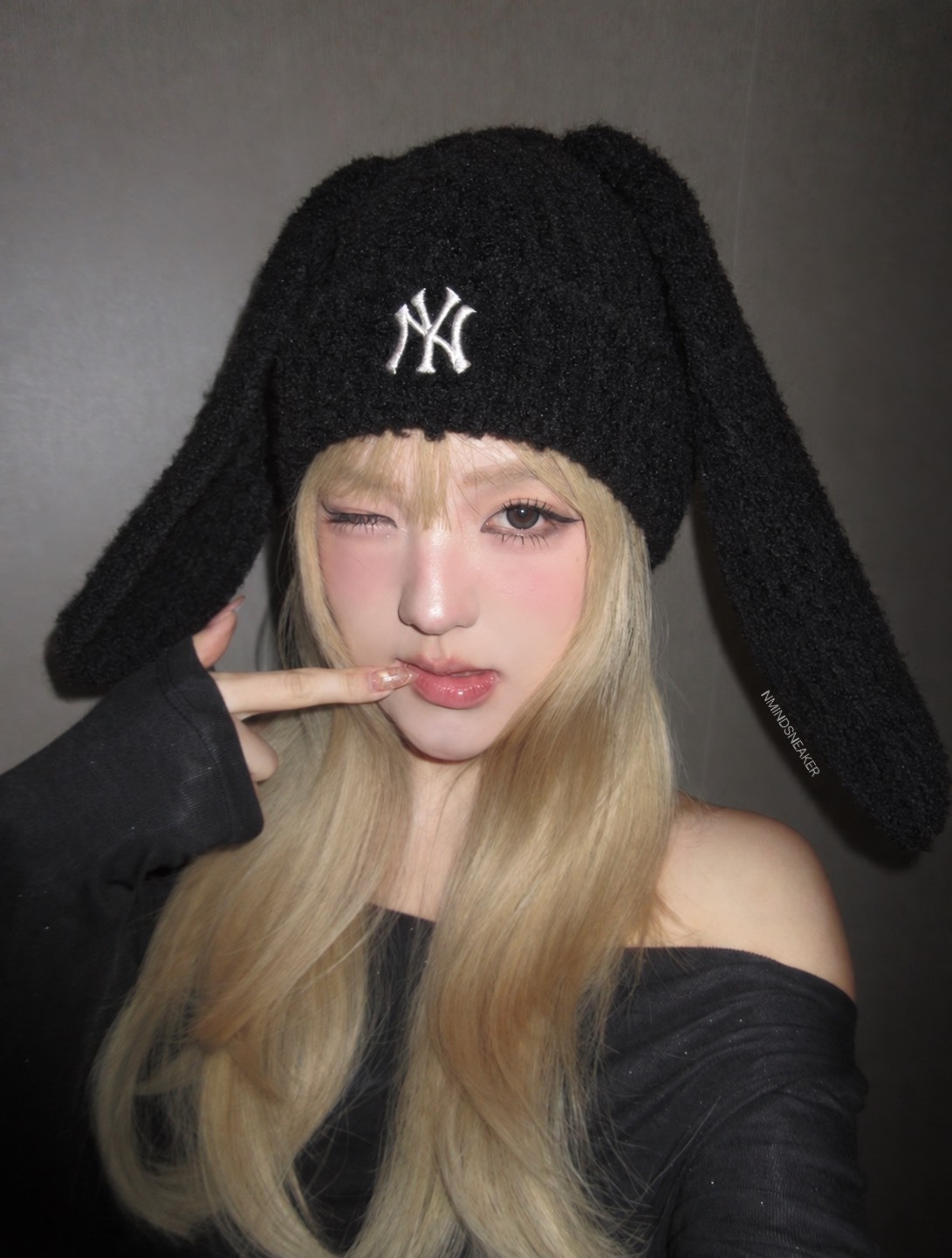 < 2026 秋冬最新款🐰>  MLB Bunny Beanie LA  垂耳兔兔毛絨毛帽