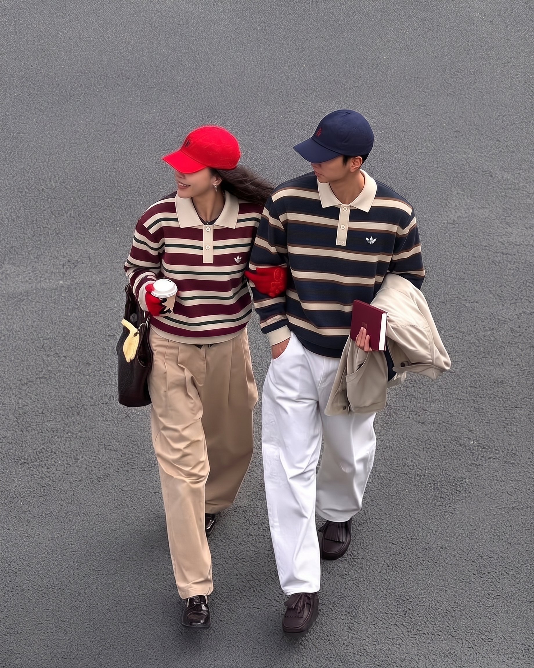 Adidas Originals 復古 針織 條紋 長袖 Polo衫 兩色