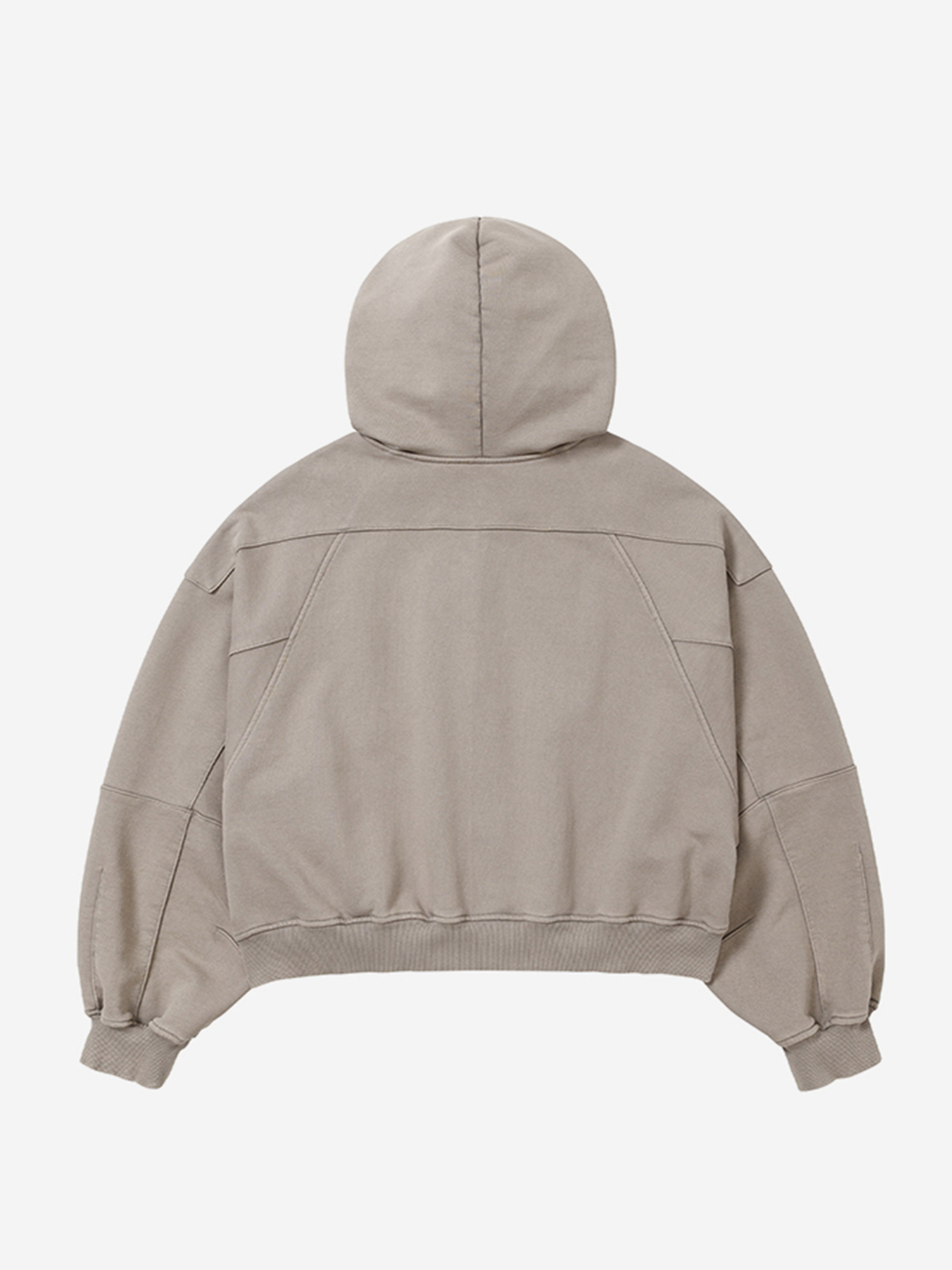 AJOBYAJO CROPPED WASHED ZIP UP HOODIE 外套