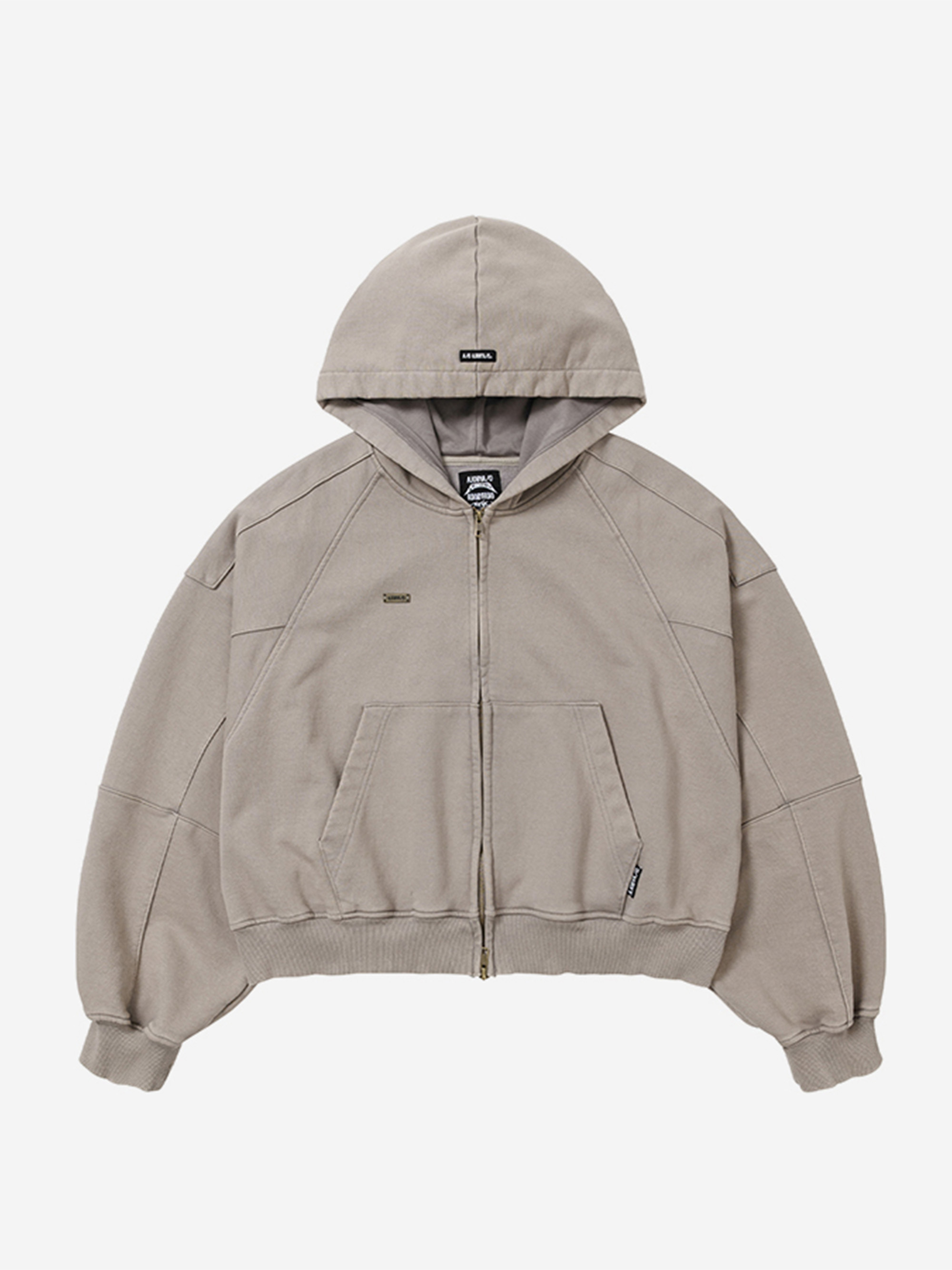AJOBYAJO CROPPED WASHED ZIP UP HOODIE 外套