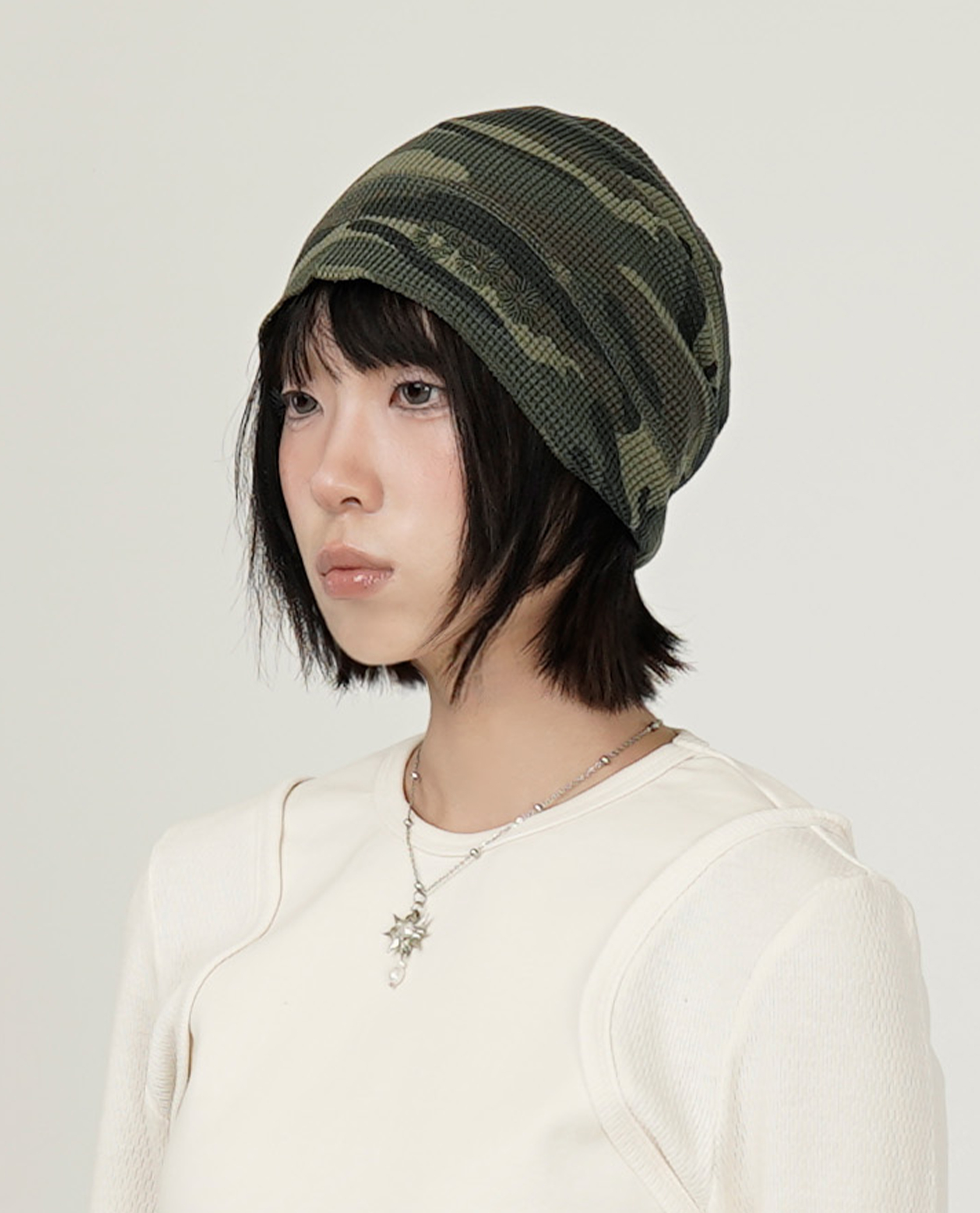 999HUMANITY OVERFIT WAFFLE BEANIE - 26FW