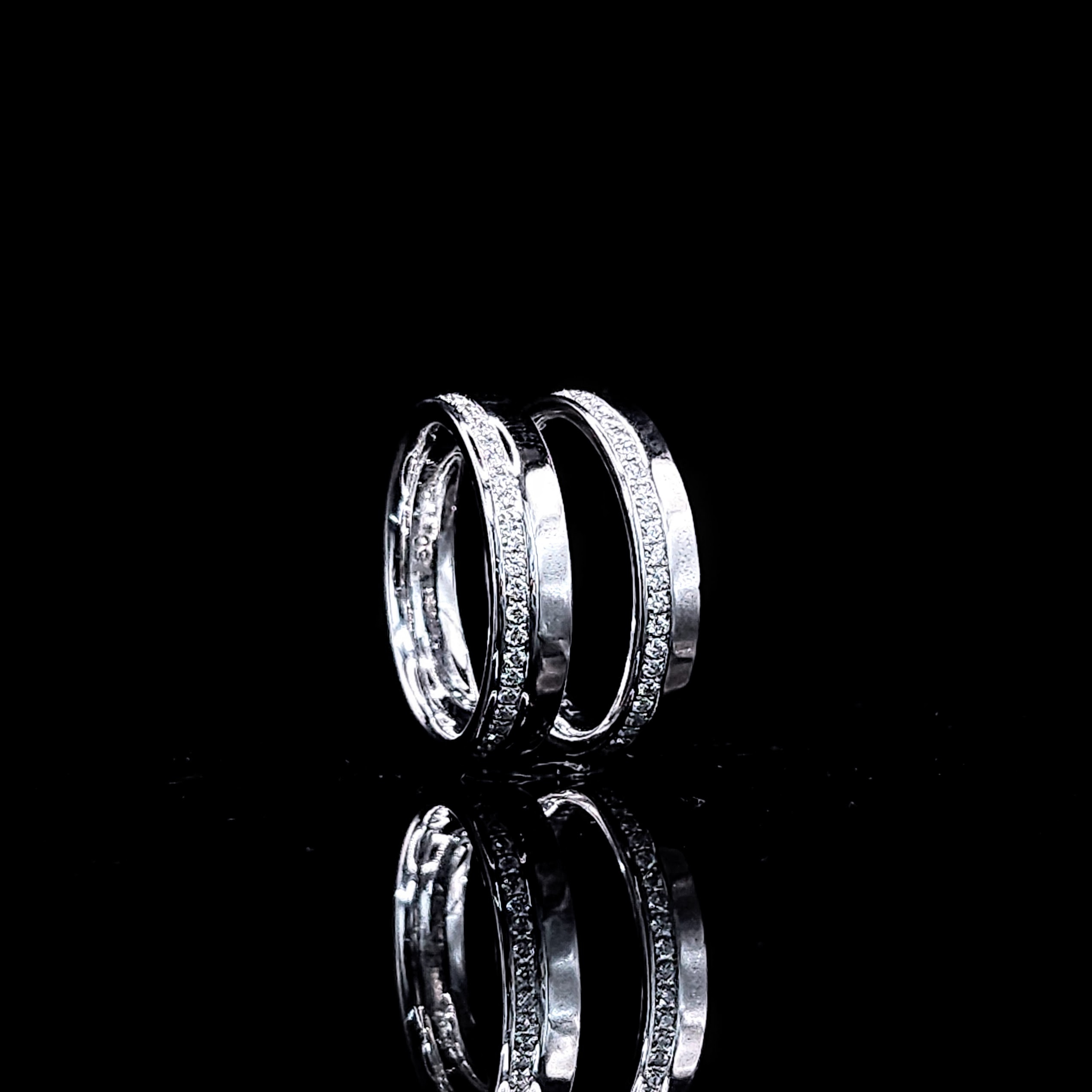 18K White Gold 0.40ct Diamond Wedding Rings