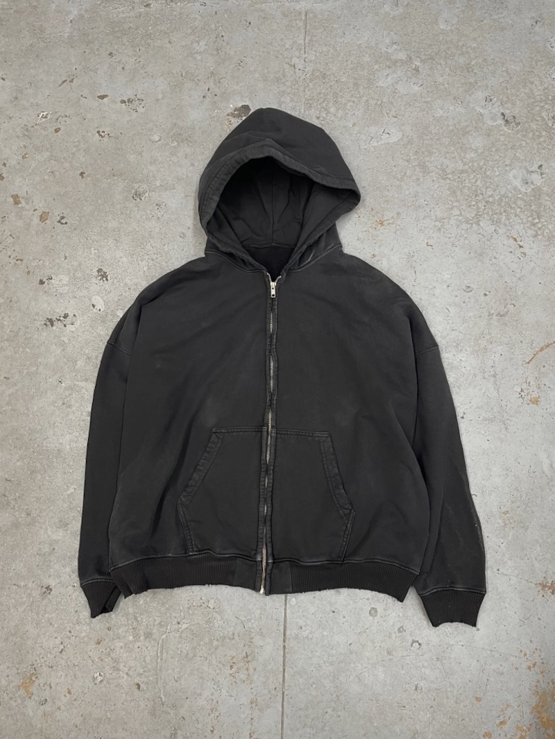 MOOJIMOOJI - OVERSIZE ZIP-UP HOODIE - AGED BLACK