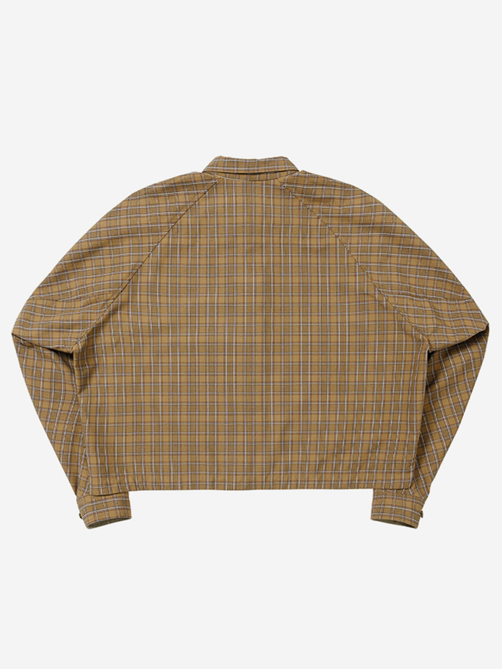 AJOBYAJO CROPPED SCULPTED RAGLAN CHECK SHIRT 襯衫