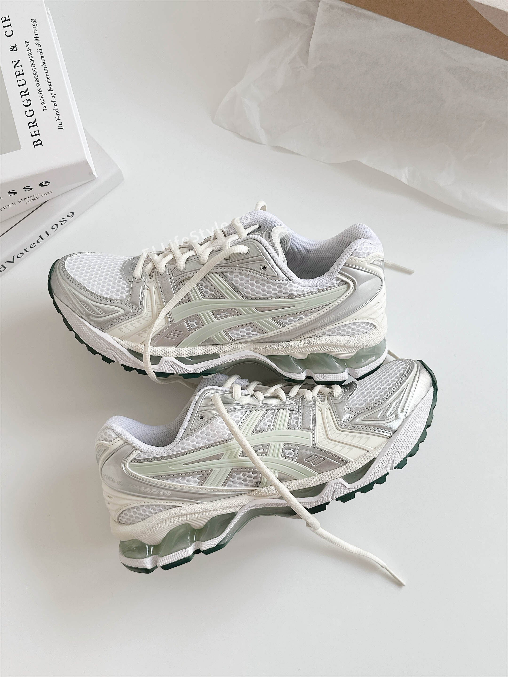 ASICS GEL-KAYANO 14 液態銀奶綠 奶油白 金屬銀 淺綠 男女鞋 1203A537-117 / 現貨