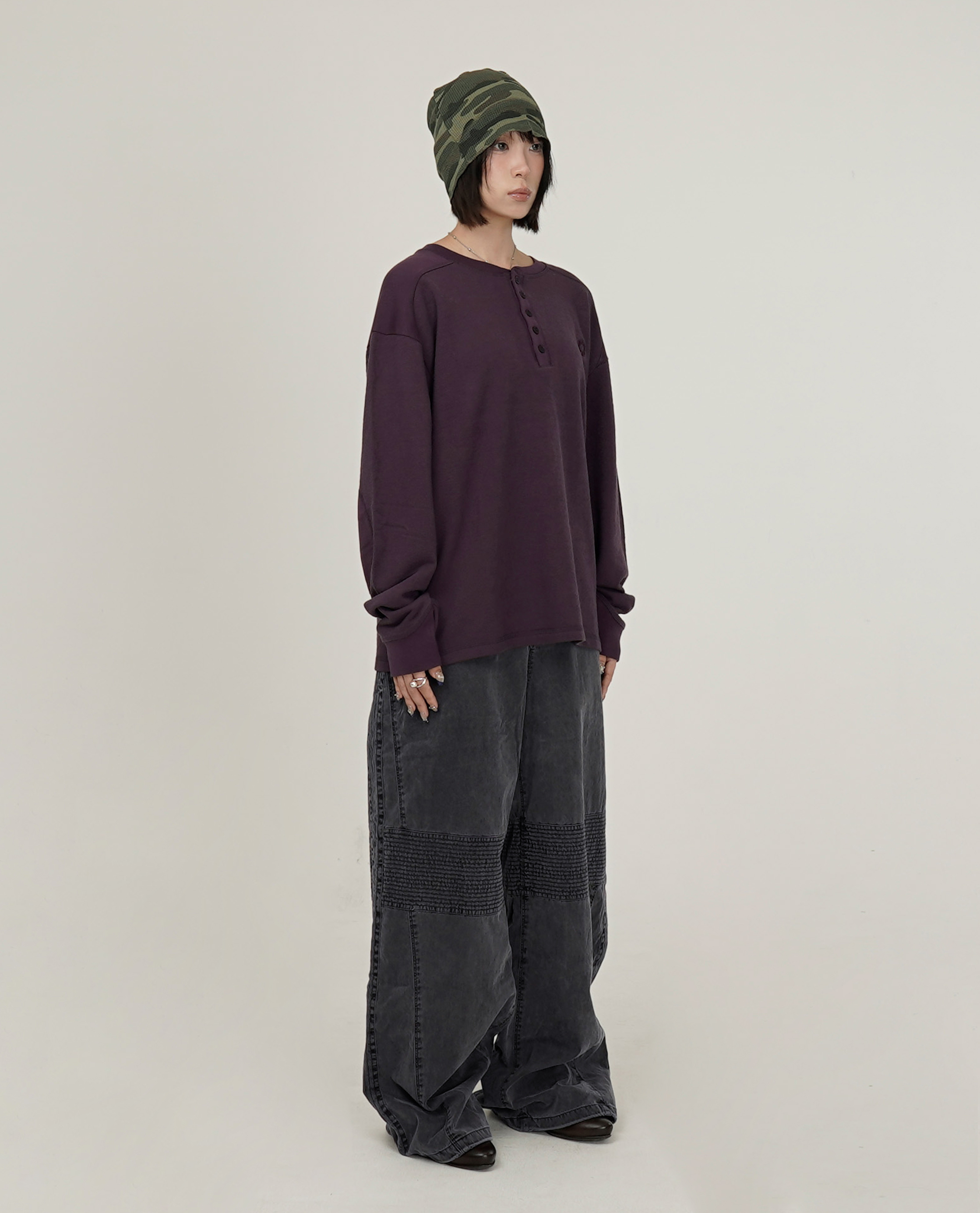 999HUMANITY EVERYDAY HENRY NECK LONG SLEEVE TEE - 26FW