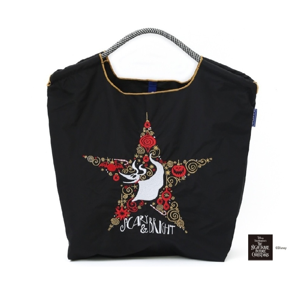 【日本直送】Ball & Chain x 迪士尼_聖誕夜驚魂 刺繡環保袋 M號 - 黑 (32401601)