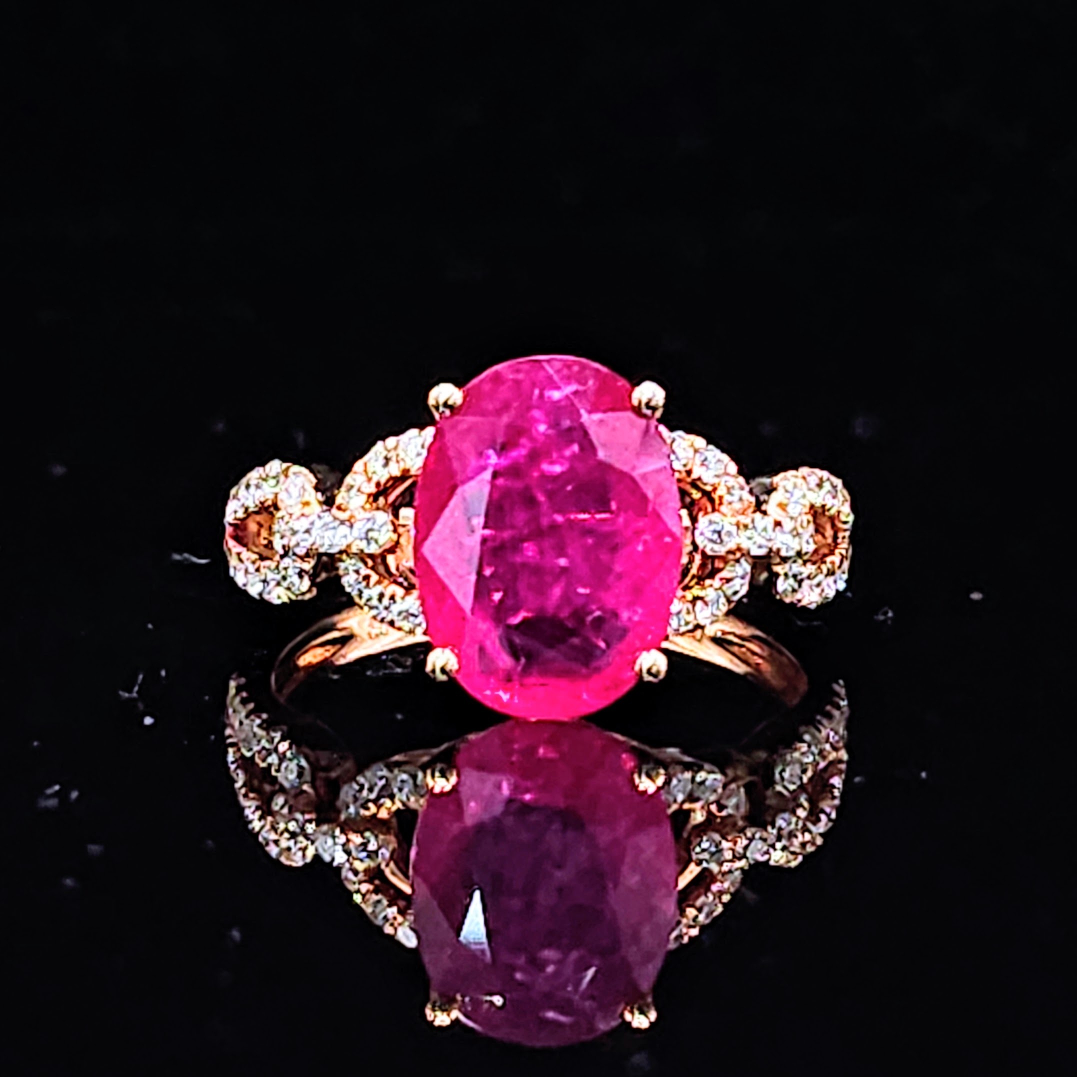 18K Rose Gold 2.97ct Ruby and Diamond Ring