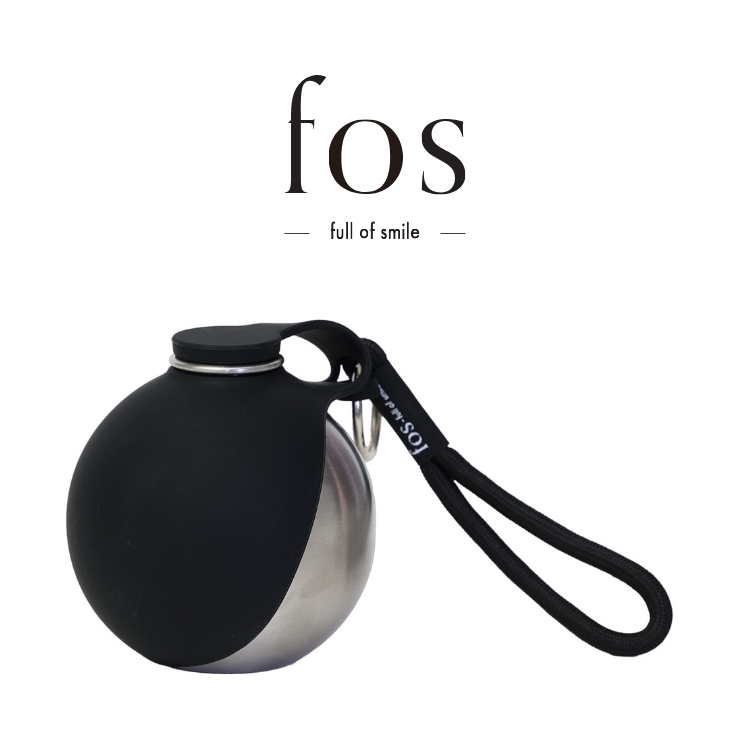 【日本 fos】寵物外出水瓶｜Orb Bottle 銀黑款