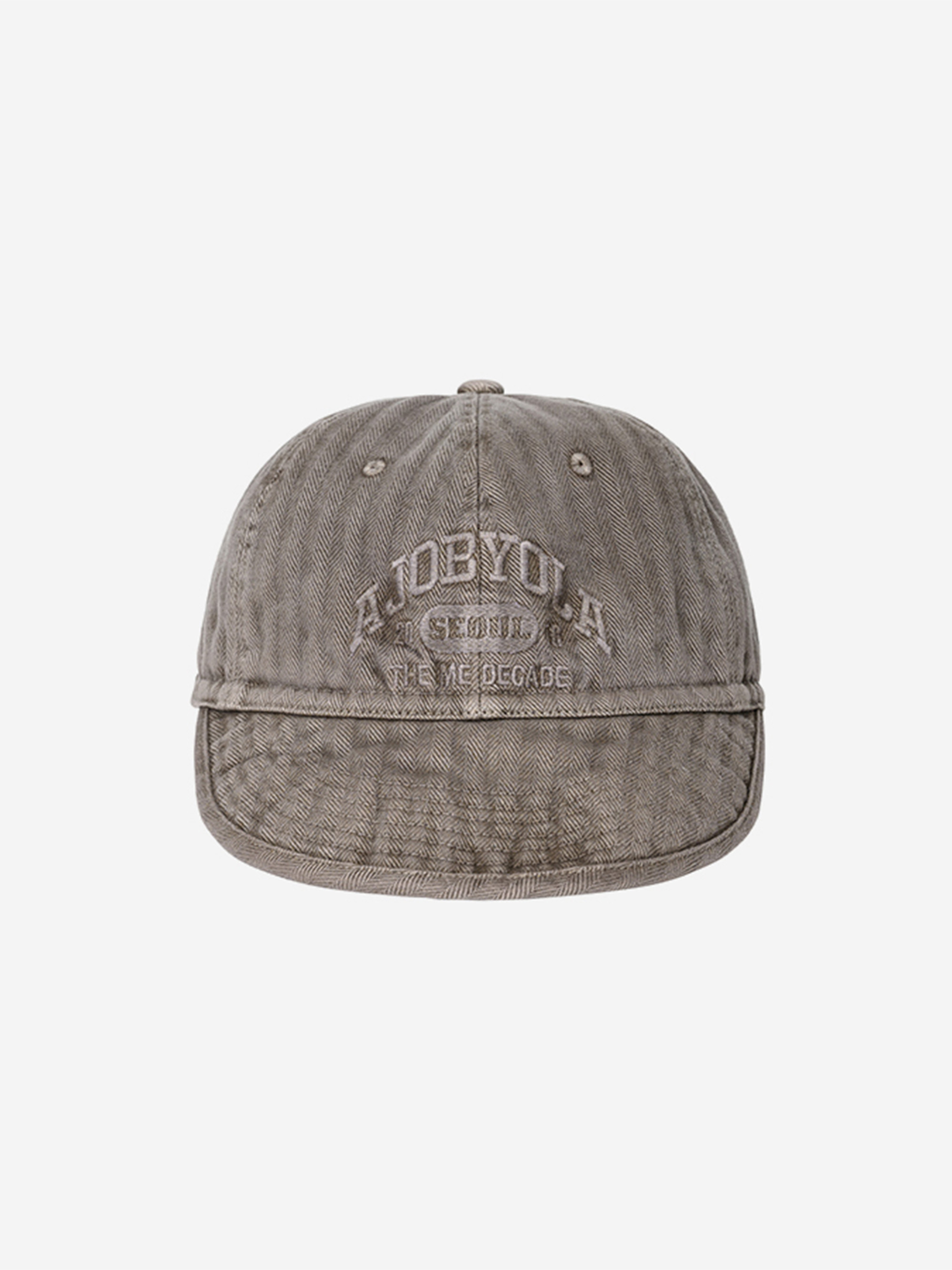 AJOBYAJO WASHED HERRINGBONE SOFT BRIM CAP棒球帽