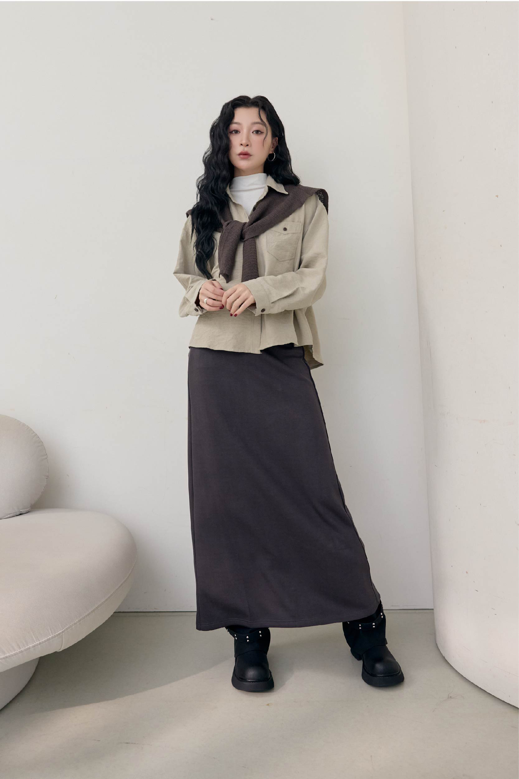 慵懶柔棉長裙