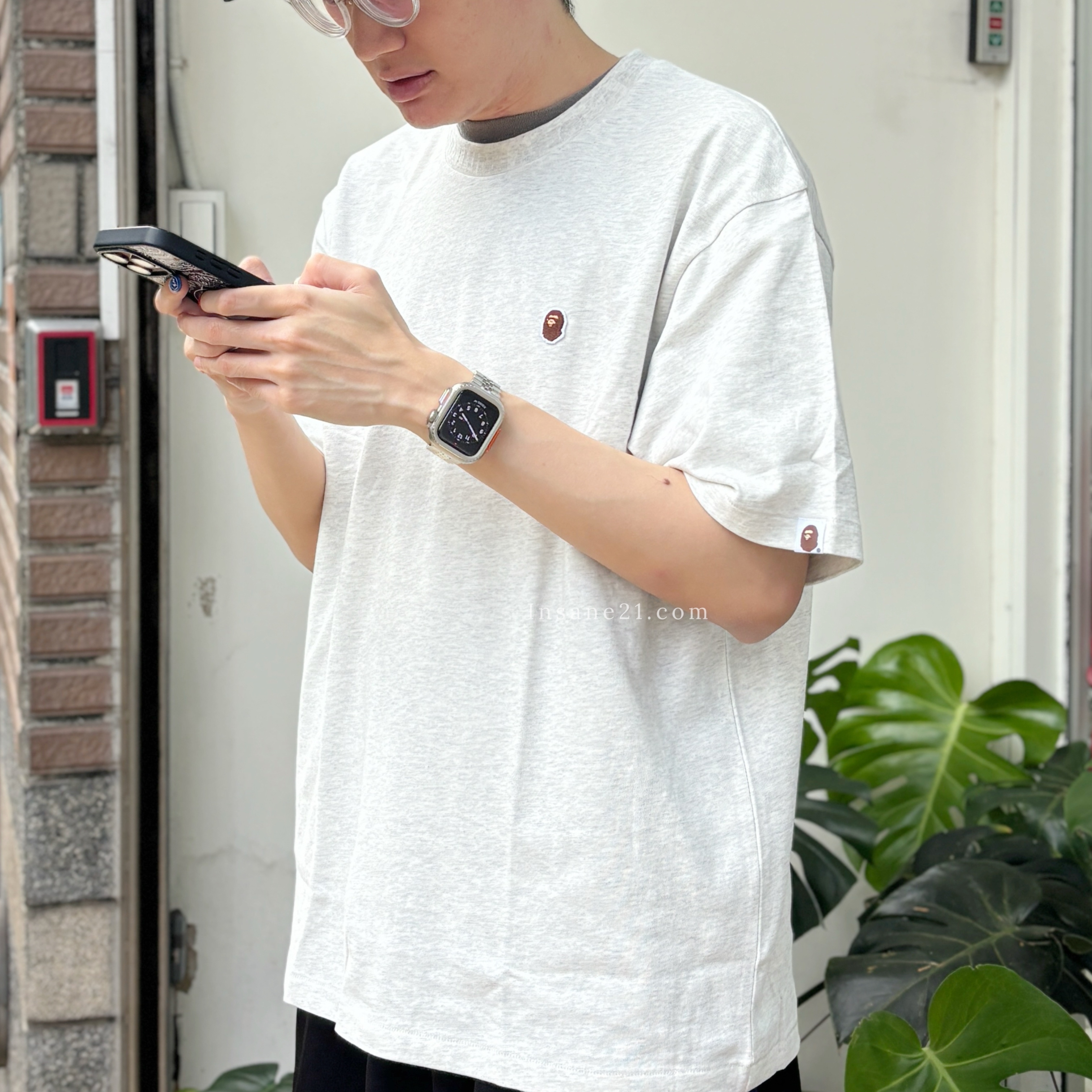 BAPE A BATHING APE 小猿人頭 領口刺繡 短袖