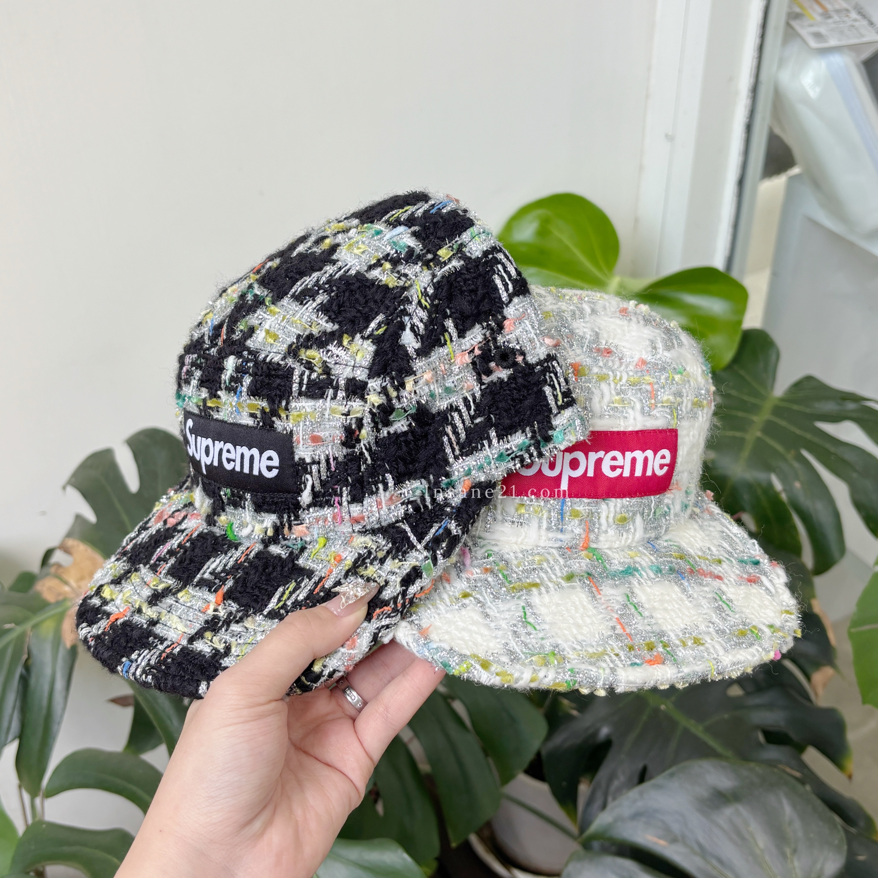 SUPREME METALLIC BOUCLE CAMP CAP 小香風 毛呢 五分割 帽子