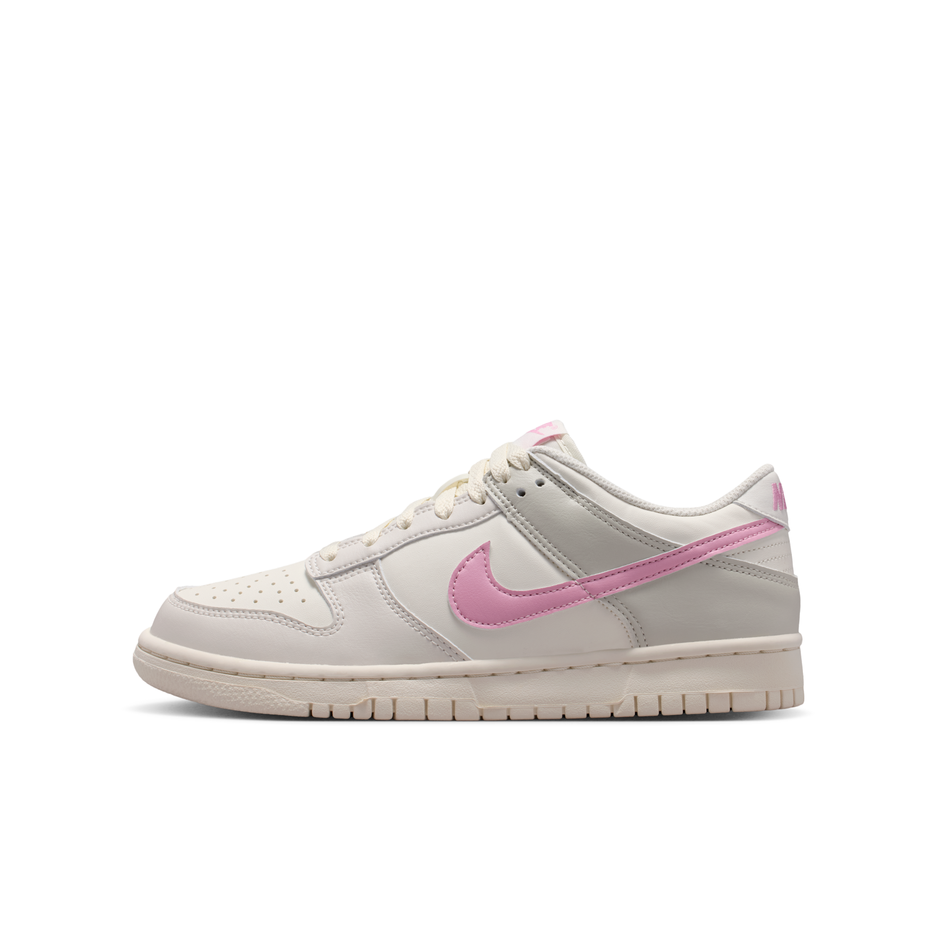 大童鞋 女生尺寸 NIKE DUNK LOW GS 'Sail Pink Rise' 白粉 皮革 復古 經典 低筒 休閒鞋【IU7766-105】