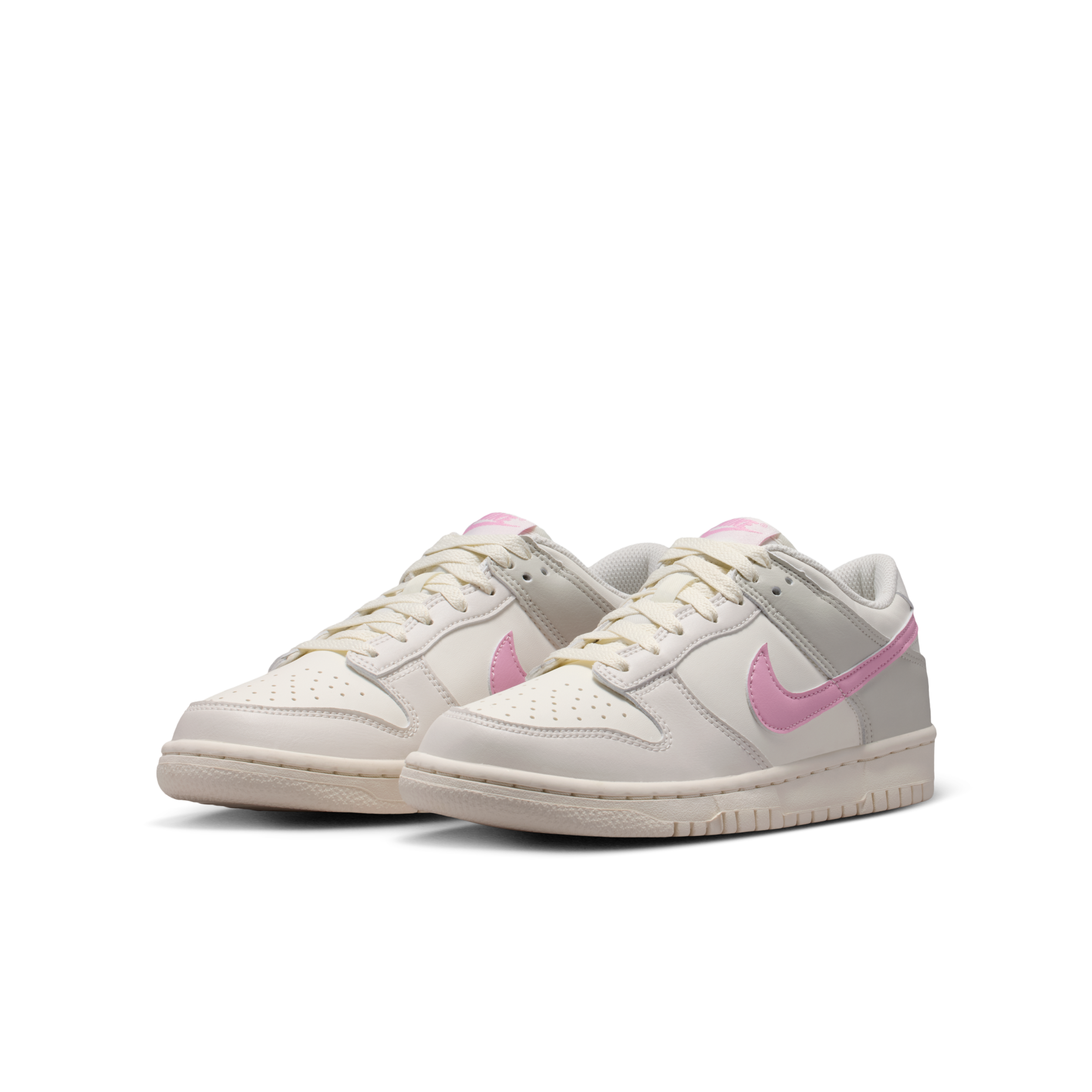 大童鞋 女生尺寸 NIKE DUNK LOW GS 'Sail Pink Rise' 白粉 皮革 復古 經典 低筒 休閒鞋【IU7766-105】